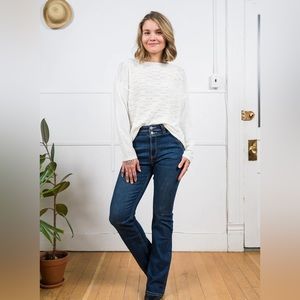 KANCAN DOUBLE BUTTON MINI FLARE JEAN